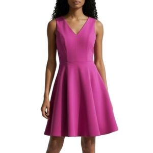 Rebecca Taylor Hot Pink Fit & Flare Dress Size 4 New Sleeveless Barbiecore Girly